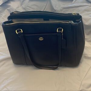 Coach Black Leather Bag with Gold Hardware